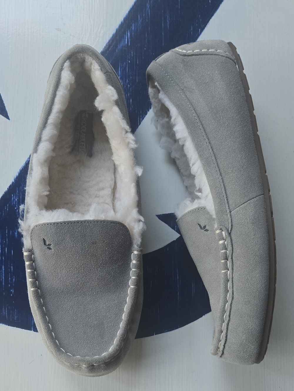 Kookaburra By Ugg Lezly Gray Suede Sherpa Lined Loafer Size 10